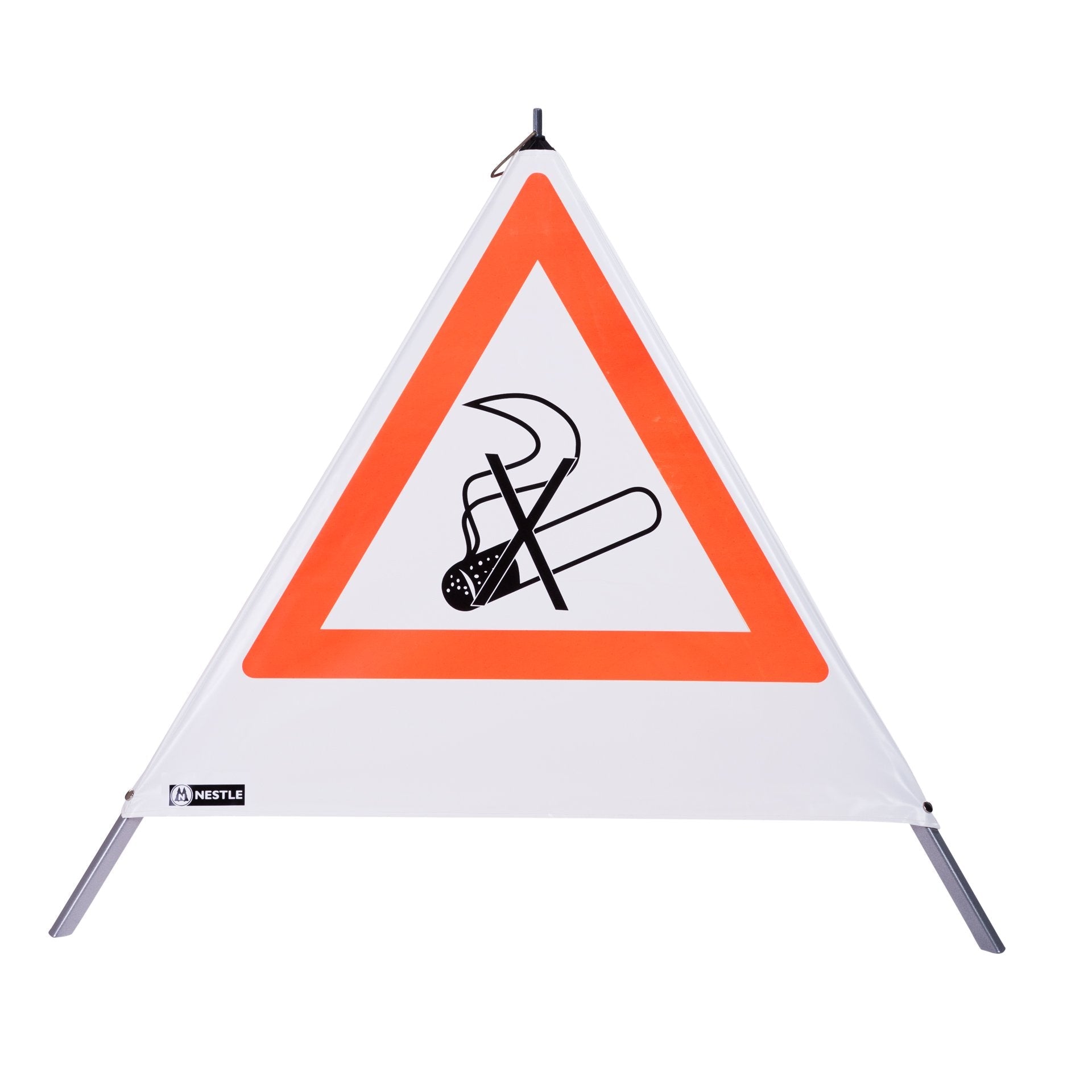 NESTLE Warnpyramide 90 cm, Rauchverbot (NZ01), weiß, mit Feder NESTLE Warnpyramide 90 cm, Rauchverbot (NZ01), weiß, mit Feder